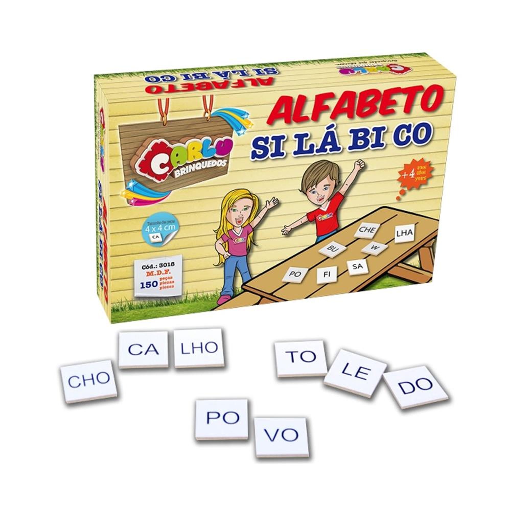 Carlu Brinquedos - Alfabeto Silábico Jogo Educativo, 4+ Anos, 350