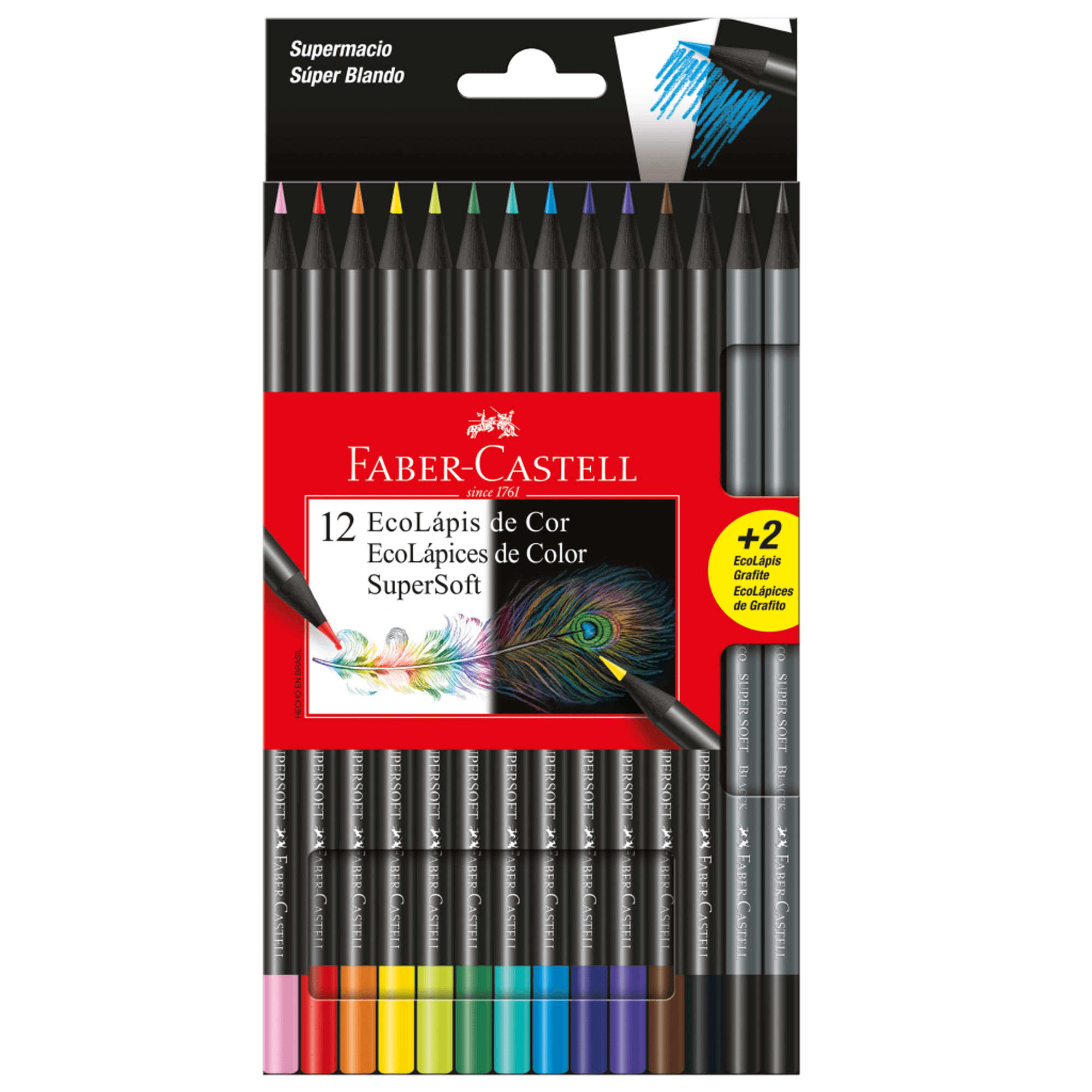 Lápis De Cor 12 Cores Super MultiColor Faber-Castell - 1 Pacote Com 12  Estojos - Jandaia