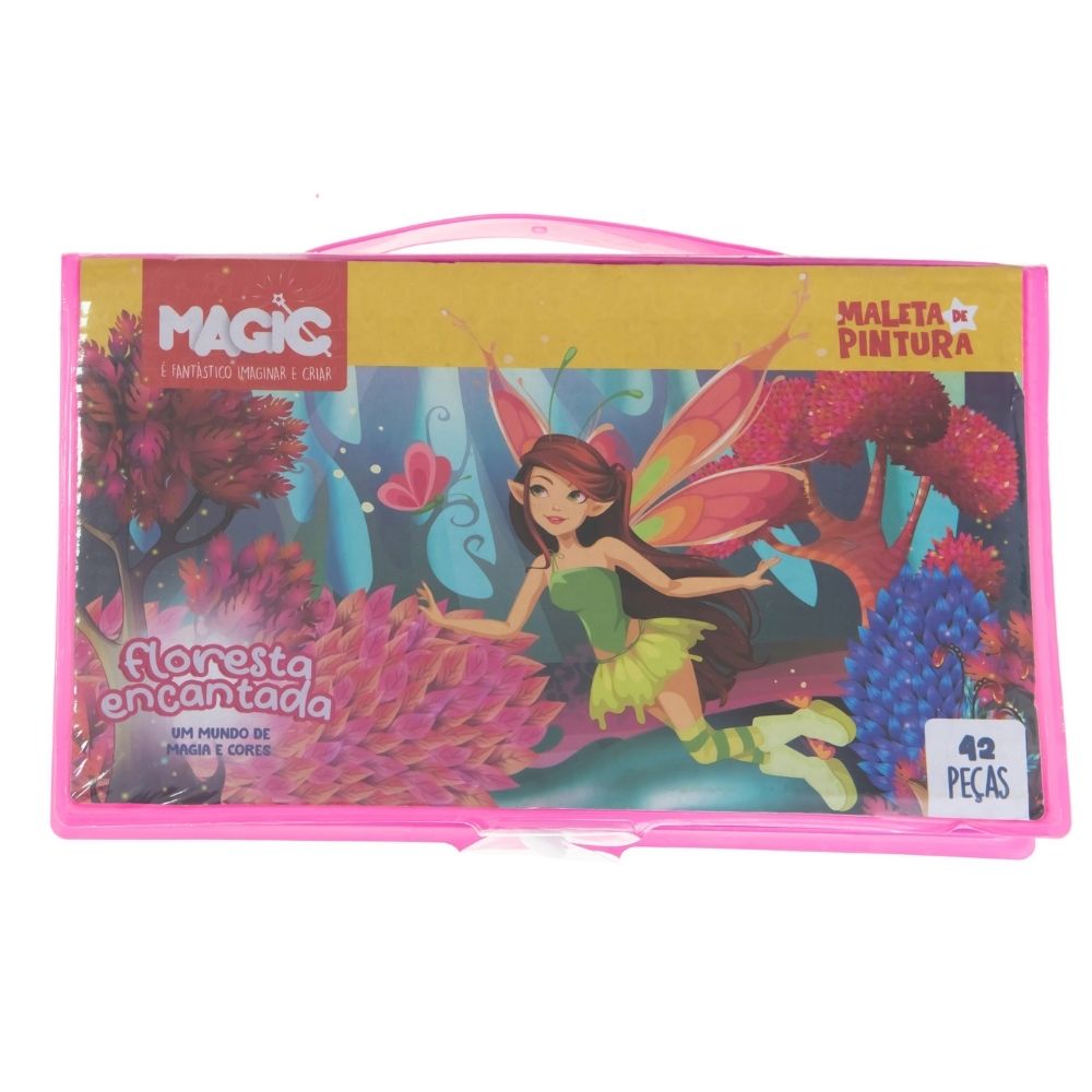 Maleta De Pintura Infantil Floresta Encantada 42 Peças Magic Kids - 1  Unidade - Jandaia