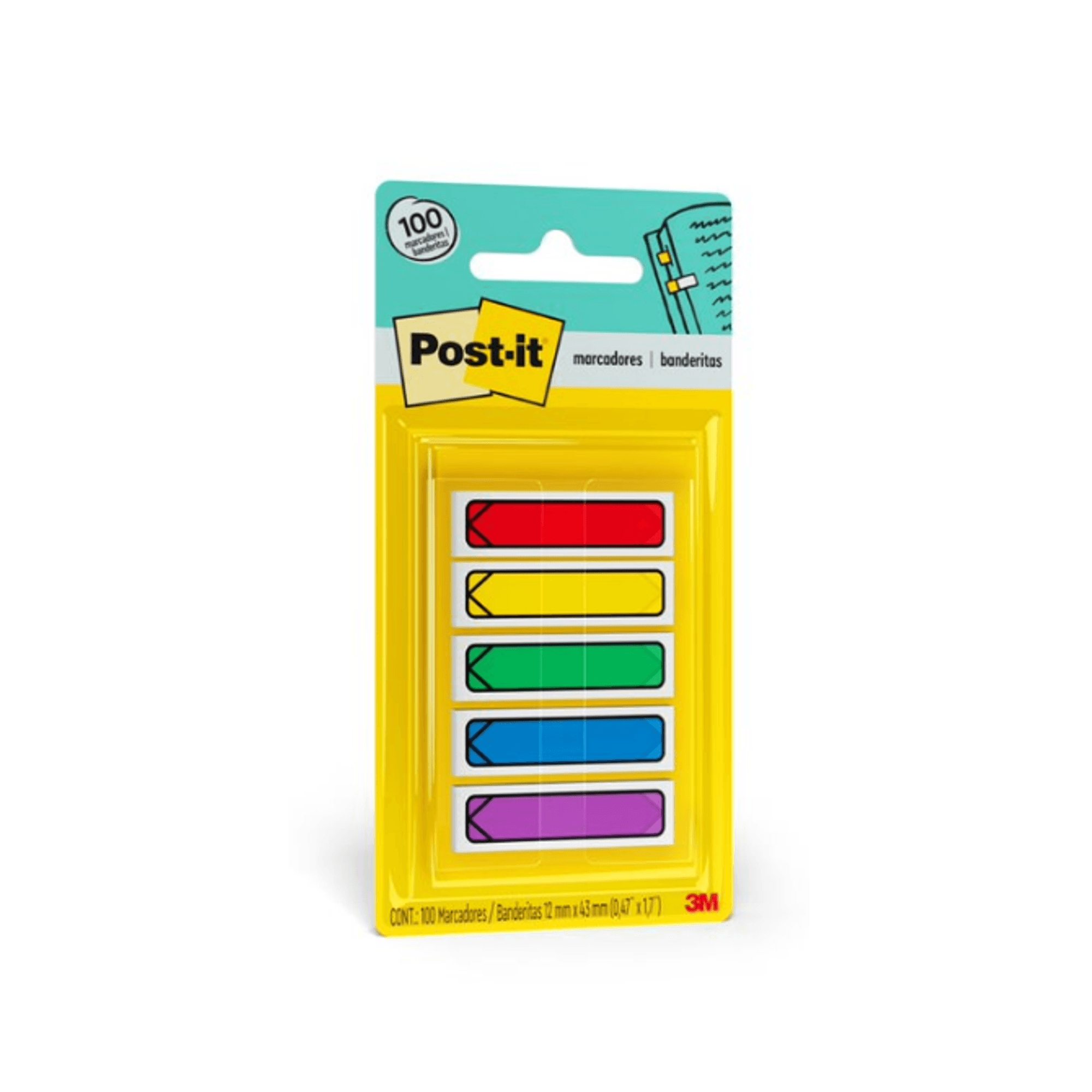 Marcador de Página Adesivo 3M Post-it Flags Setas 05 Cores - 100 Folhas -  Jandaia